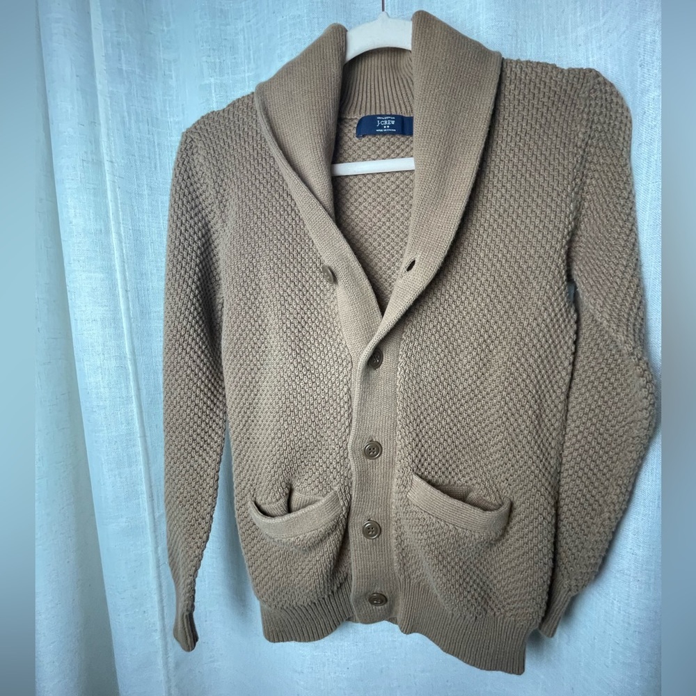 J. Crew Women's Shawl Collar Button-Front Sweater Cardigan - Tan